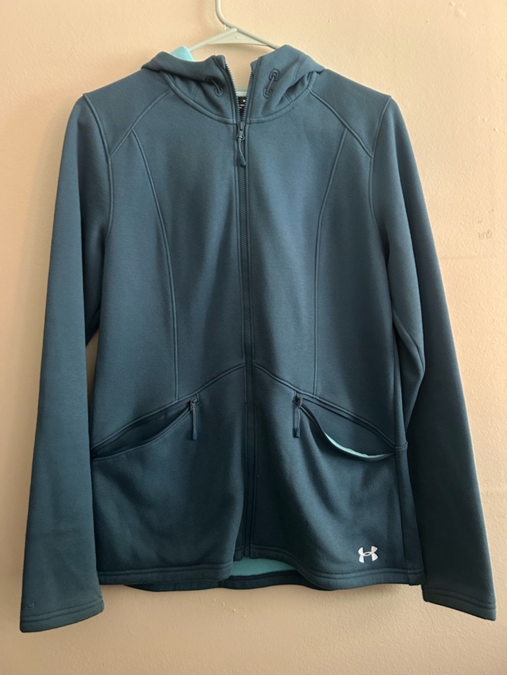 Under Armour Light Teal and Navy Full-Zip Hooded Jacket